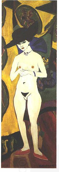Ernst Ludwig Kirchner Female nude with black hat China oil painting art